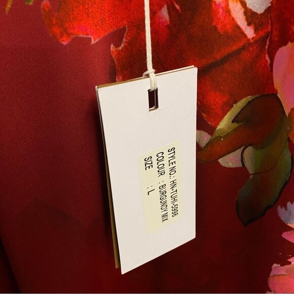 HEMANT & NANDITA Tuhi maxi dress Vibrant Red Pink floral slip NWT Revolve L - Picture 11 of 12